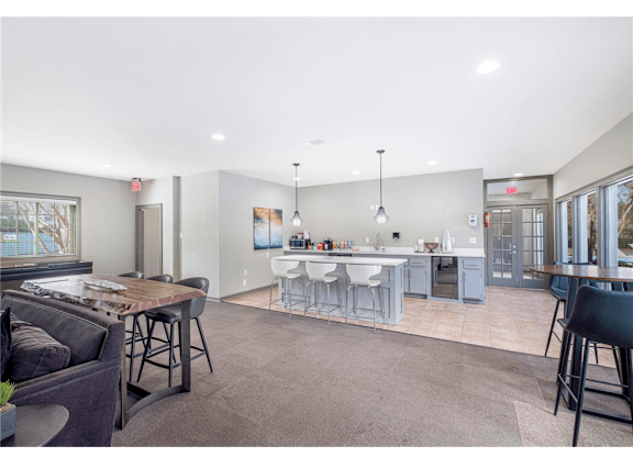 Clubhouse with comfortable seating at Springdale Glen, a pet-friendly community in Clarkston, GA, near Decatur.