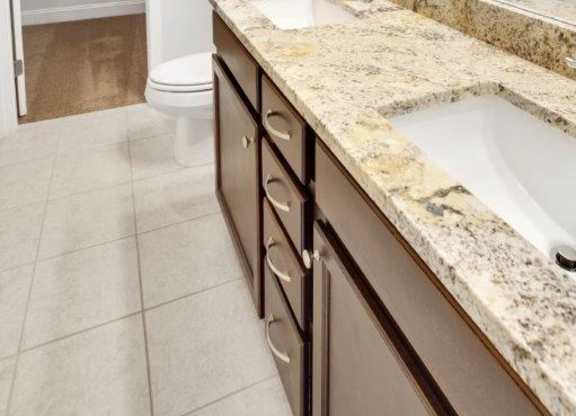 Harris Trail Luxury Townhomes for rent Richmond Hill, GA photo of bathroom with double vanities