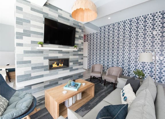 clubroom with couches and tv