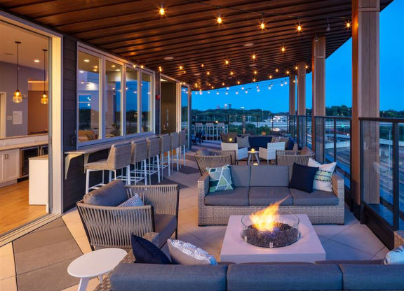 outdoor lounge area