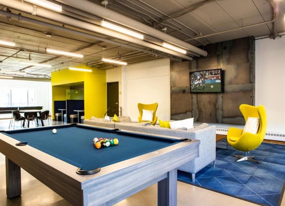 pool table at clubhouse