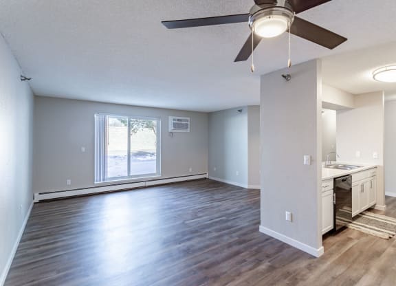 open living room and kitchen space