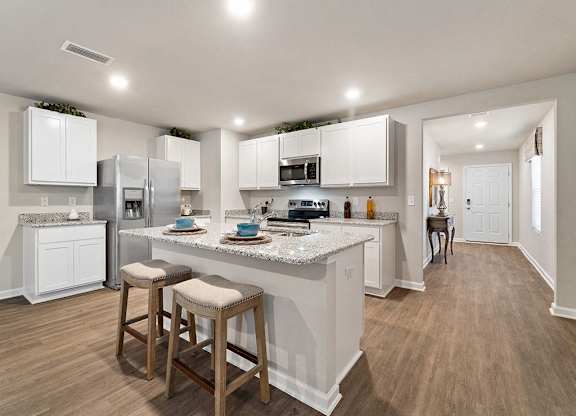 Gourmet Kitchen With Island at The Village at Hickory Street, Foley, AL