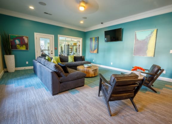 The Asher at Sugarloaf apartments in Lawrenceville Georgia photo of entertainment area