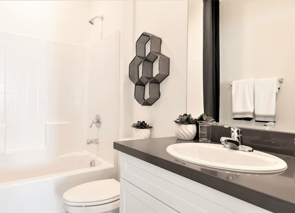 Bathroom interior with modern finishes in North Las Vegas rental home