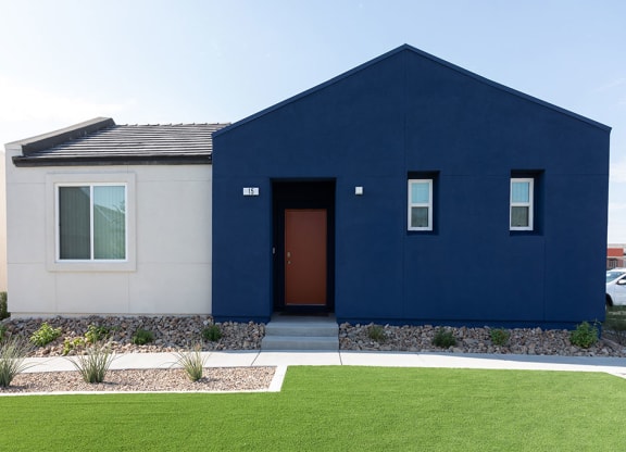 Modern single-family home exterior at Alowyn Homes at Centennial in North Las Vegas
