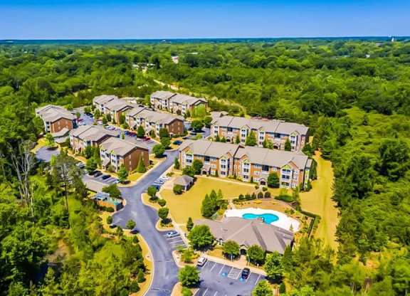Opelika, AL Apartments – The Crossings of Opelika - aerial photo of community