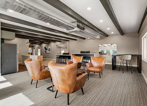 Renovated clubhouse at Trailgrove Apartments in Denver, CO with flexible space for resident activities