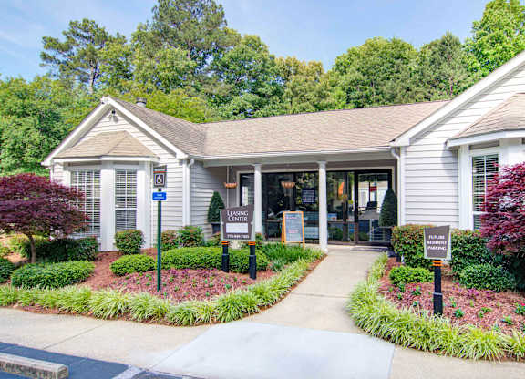 Exterior view of leasing office at Place at Midway apartments in Douglasville near Lithia Springs, GA