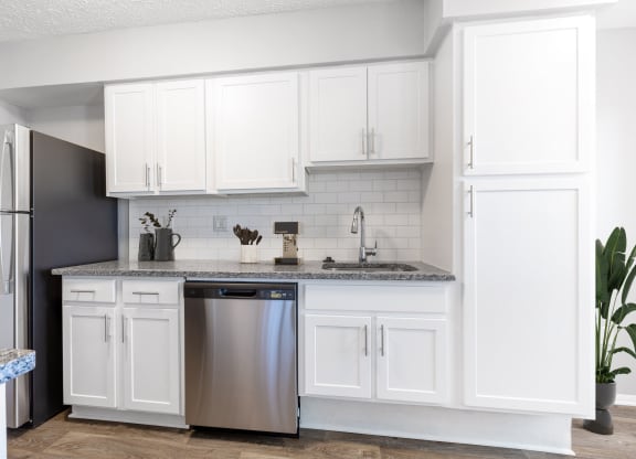 Reserve at Providence Apartment in Charlotte NC photo of kitchen with white cabinets