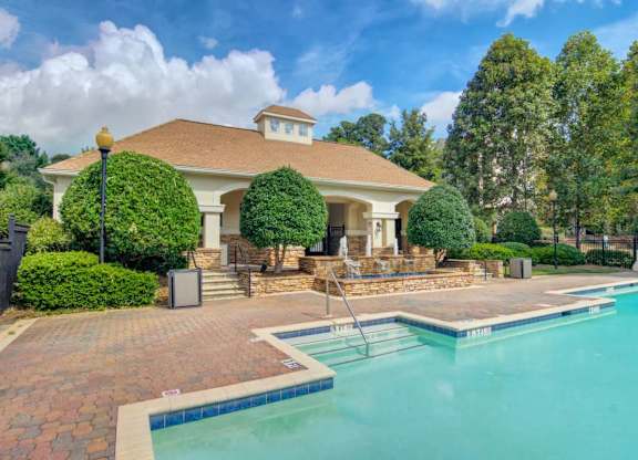 Resort-style swimming pool at Grande Club apartments in Duluth, GA 30096, near Lawrenceville.