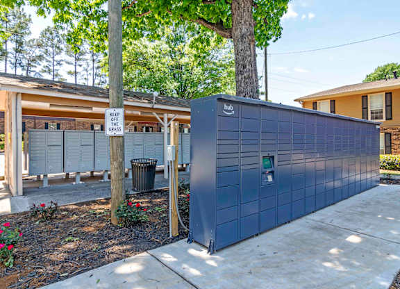 Package hub lockers for convenient 24/7 parcel pickup at Stratford Ridge Apartments in Marietta, GA—designed for resident convenience and peace of mind.