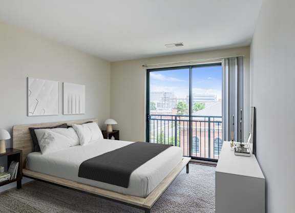 bedroom with balcony