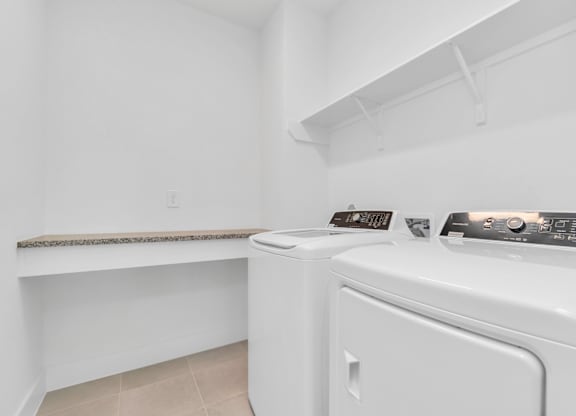 a washer and dryer in a laundry room