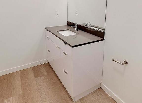 Sink and vanity with mirror