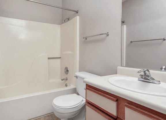 apartment bathroom with tub