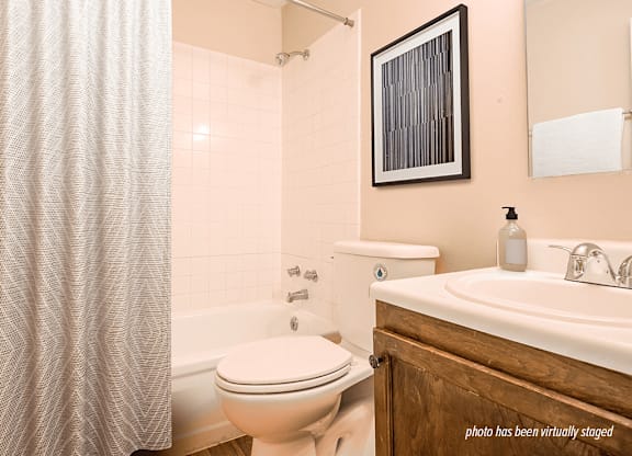 apartment bathroom with tub