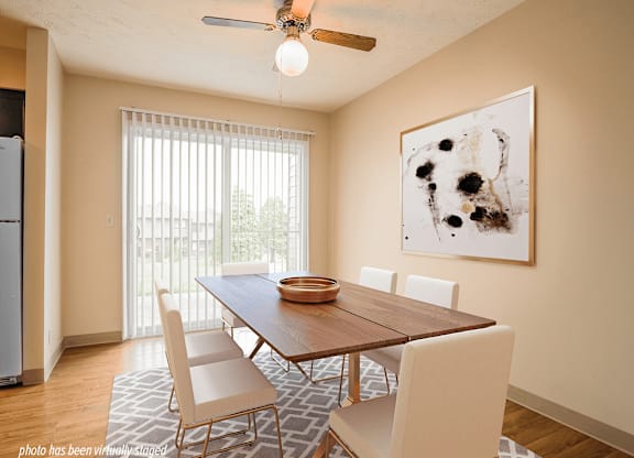 Apartment dining area with a nice view