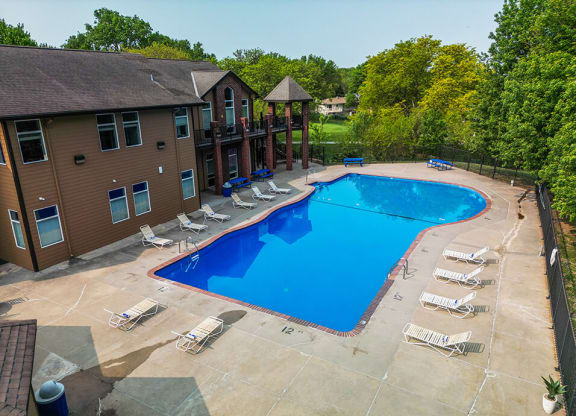 large swimming pool at an apartment complex