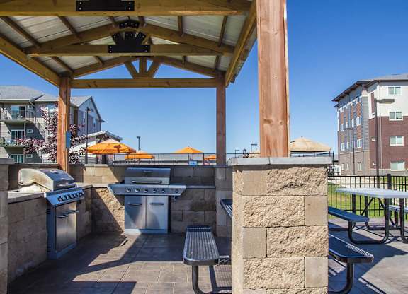 our apartments showcase a beautiful covered outdoor kitchen