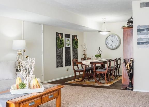 dining room and living area