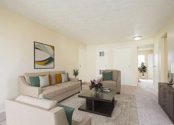 Spacious living room area at georgetowne apartments