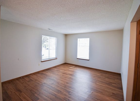 bedroom with 2 windows
