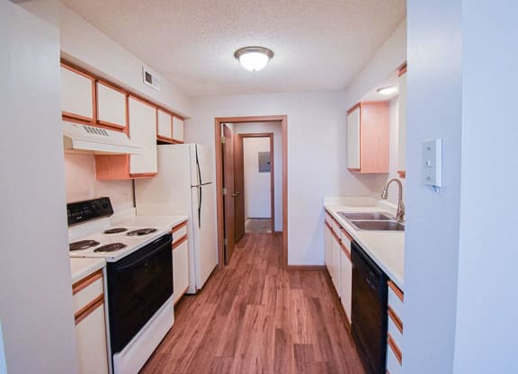 Kitchen with dishwasher and double sink