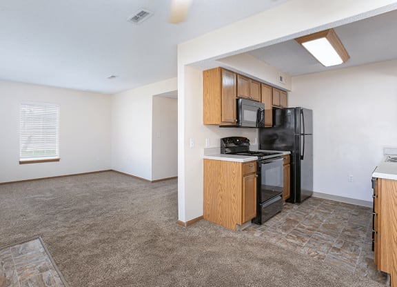 Apartment with all black appliances