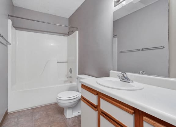 apartment bathroom with tub