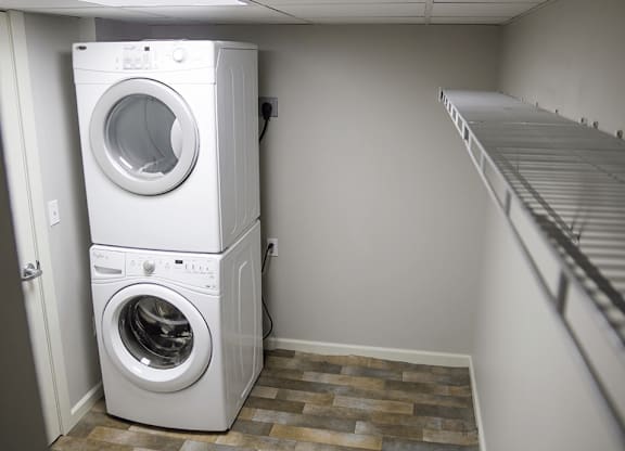 a washer and dryer in an apartment