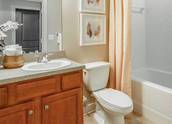 A white toilet sits next to a sink in a bathroom.