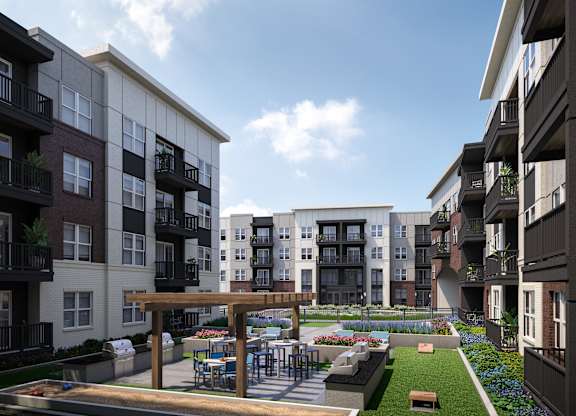 Courtyard at Elevate Apartments, Madison, Wisconsin
