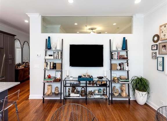 Living room area view at Wells Place Apartments, Chicago, 60607