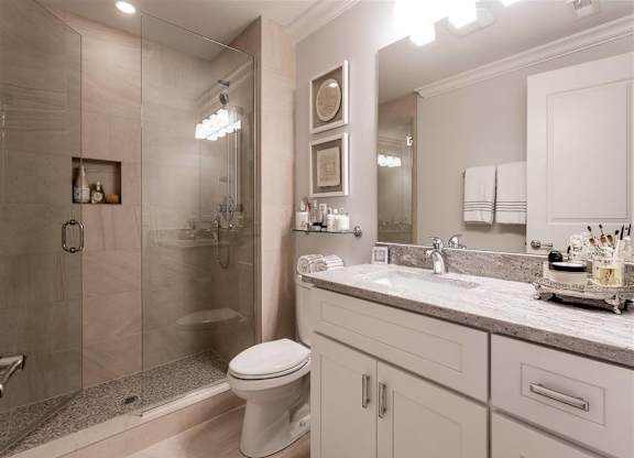 Bathroom with vanity at Wells Place Apartments, Chicago