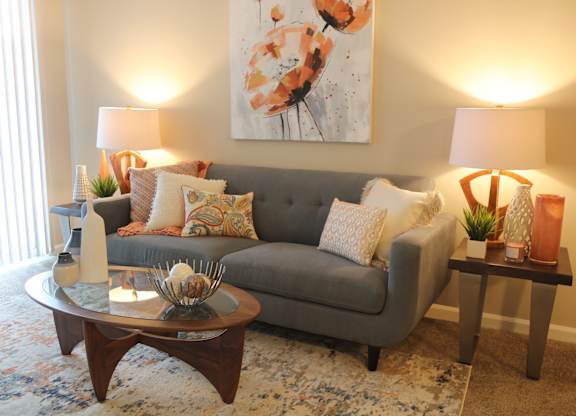 Large Living Rooms at Landings at Amhurst Lake Apartments, Waukegan, IL, 60085