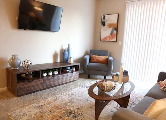 Large Living Rooms with Patio/Balcony at Landings at Amhurst Lake Apartments, Illinois