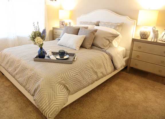 Spacious Bedrooms with Walk In Closets at Landings at Amhurst Lake Apartments, Waukegan, IL, 60085