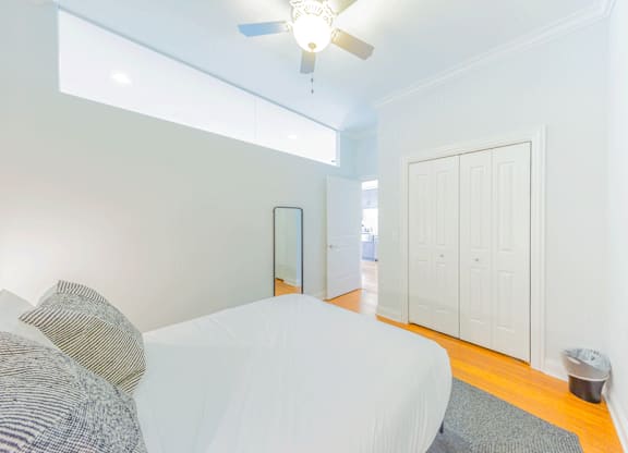 White interior design at Wells Place Apartments, Chicago, IL