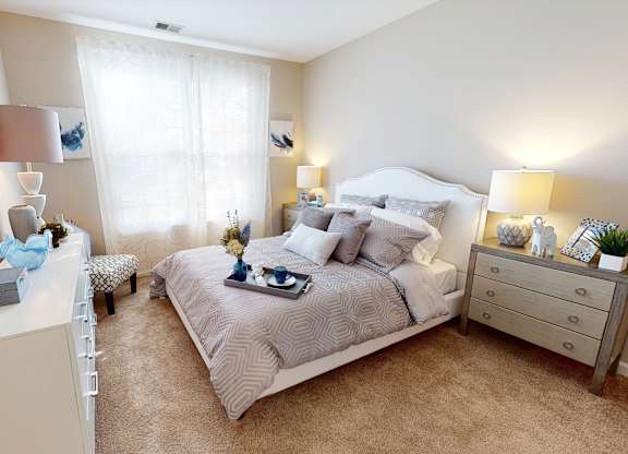 Large Bedrooms with Walk in closets at Landings at Amhurst Lake Apartments, Waukegan, 60085