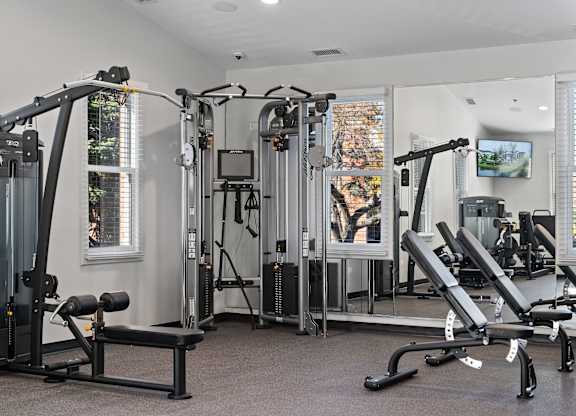 A well equipped gym with a variety of equipment.