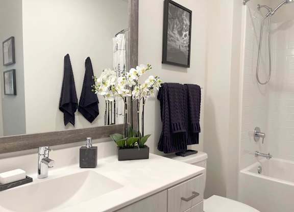 Bathroom with sink at Elevate Apartments, Madison, Wisconsin