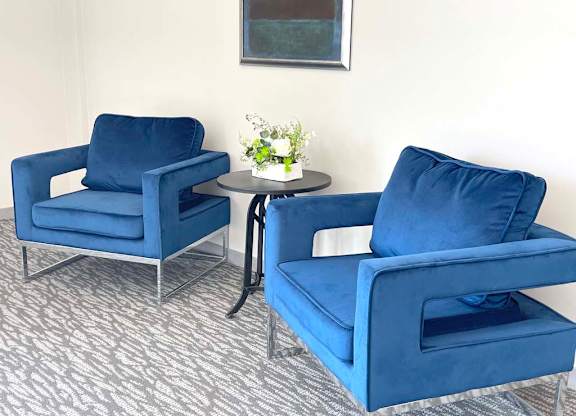 Blue Chairs at Elevate Apartments, Wisconsin