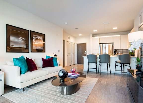 Living Area With Kitchen at Elevate Apartments, Madison, WI, 53718