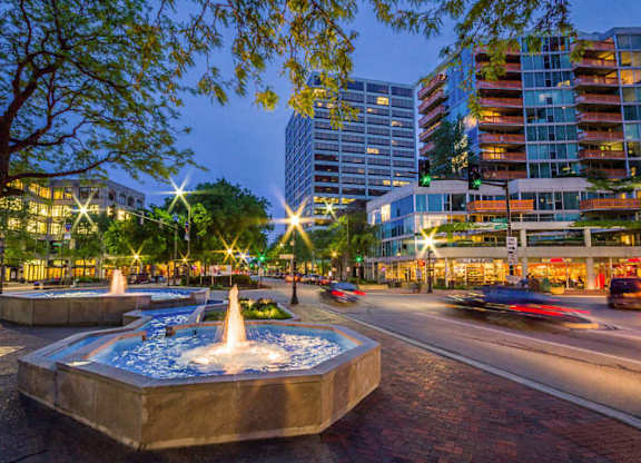 Fountain at Central Station, Evanston, 60201