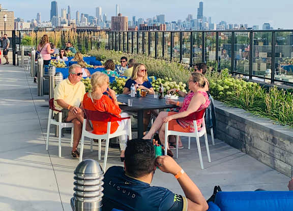 Fire Place Deck at Residences at Addison Clark Apartments, Chicago, IL