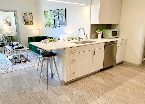 a kitchen with a counter top and a sink at 42 Hundred On The Lake, Wisconsin, 53235