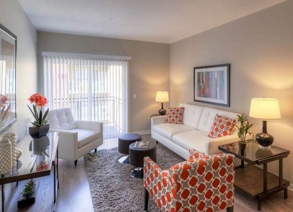 Living room at Apex 41, Lombard, IL