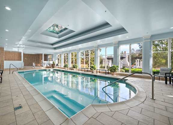 Large indoor swimming pool.