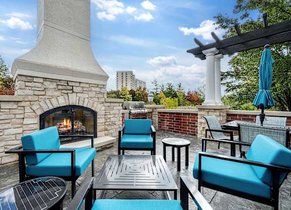 Outdoor Fireplace and lounge area